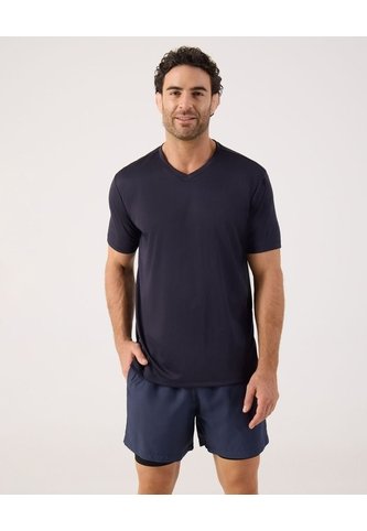 Camiseta Deportiva Unicolor   Para Hombre Azul Patprimo Patprimo