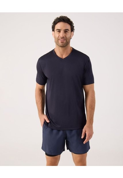 Camiseta Deportiva Unicolor   Para Hombre Azul Patprimo