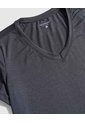 Camiseta  Básica Cuello V Manga Corta  Para Mujer Gris Patprimo de Patprimo