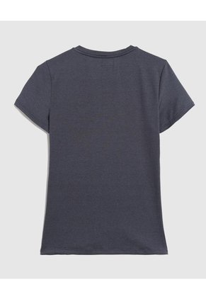 Camiseta  Básica Cuello V Manga Corta  Para Mujer Gris Patprimo