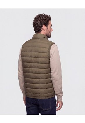 Chaleco Acolchado Cuello Alto Para Hombre Verde Patprimo