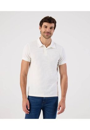 Polo En Tejido Acanalado Para Hombre Blanco Patprimo