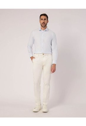 Camisa  Para Hombre Manga Larga Sin Bolsillo Cuello Casual M Color Azul Marca Patprimo #44013180