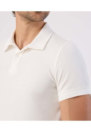 Polo En Tejido Acanalado Para Hombre Blanco Patprimo