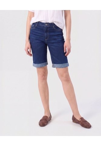 Bermuda Denim Con Dobladillo   Para Mujer Azul Patprimo Patprimo