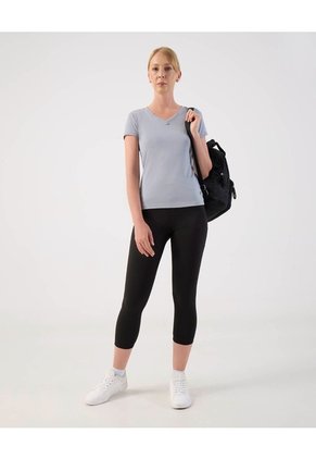 Camiseta Unicolor Texturizada  Para Mujer Gris Patprimo