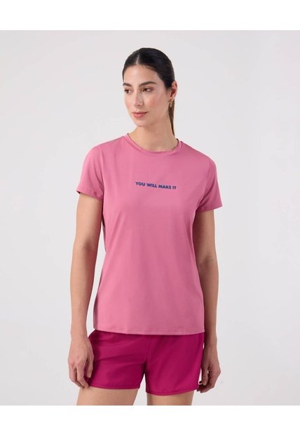 Camiseta Deportiva Con Estampado   Para Mujer Rosa Patprimo