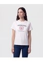 Camiseta Cuello Redondo Con Rib   Para Mujer Blanco Patprimo de Patprimo