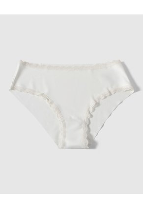 Panty Clásico Unicolor Con Elástico Visible  Para Mujer Blanco Patprimo