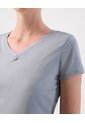 Camiseta Unicolor Texturizada  Para Mujer Gris Patprimo de Patprimo