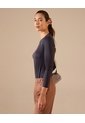 Camiseta  Manga Larga Espalda Abierta  Para Mujer Azul Patprimo de Patprimo
