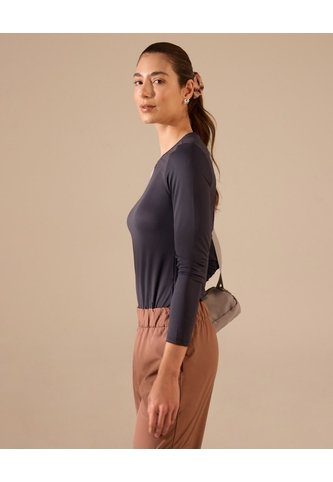 Camiseta  Manga Larga Espalda Abierta  Para Mujer Azul Patprimo Patprimo