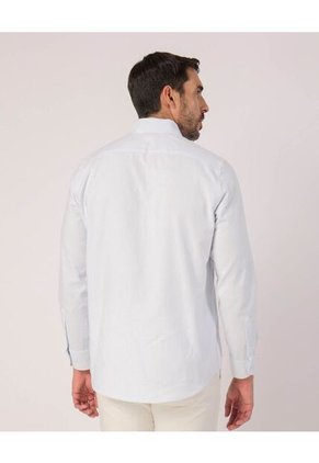 Camisa  Para Hombre Manga Larga Sin Bolsillo Cuello Casual M Color Azul Marca Patprimo #44013180