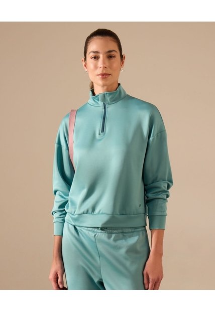Buzo Unicolor Cuello Alto   Para Mujer Verde Patprimo