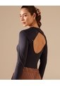 Camiseta  Manga Larga Espalda Abierta  Para Mujer Azul Patprimo de Patprimo