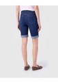 Bermuda Denim Con Dobladillo   Para Mujer Azul Patprimo de Patprimo