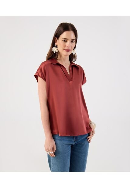 Blusa  Para Mujer Manga Corta Color Naranja Marca Patprimo #30127768