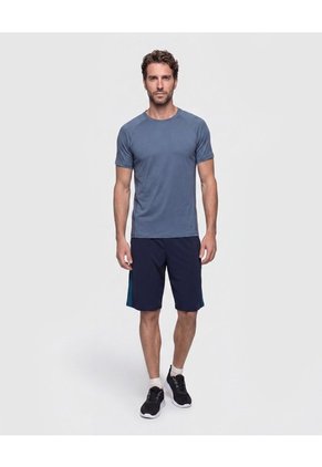 Bermuda Deportiva Banda Lateral Para Hombre Azul Patprimo