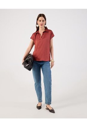 Blusa  Para Mujer Manga Corta Color Naranja Marca Patprimo #30127768