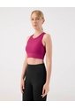 Top Crop Ribbed  Escote Alto Y Espalda Atlética  Para Mujer Rosado Patprimo de Patprimo