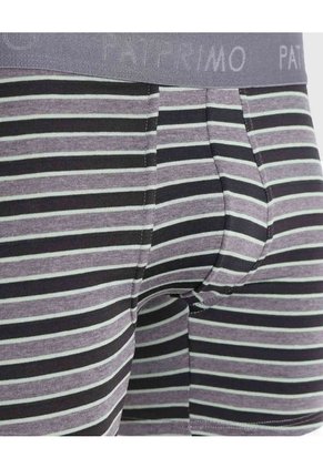 Bóxer Medio A Rayas X1 Para Hombre Gris Patprimo