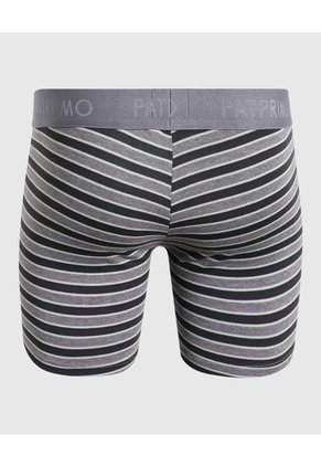 Bóxer Medio A Rayas X1 Para Hombre Gris Patprimo