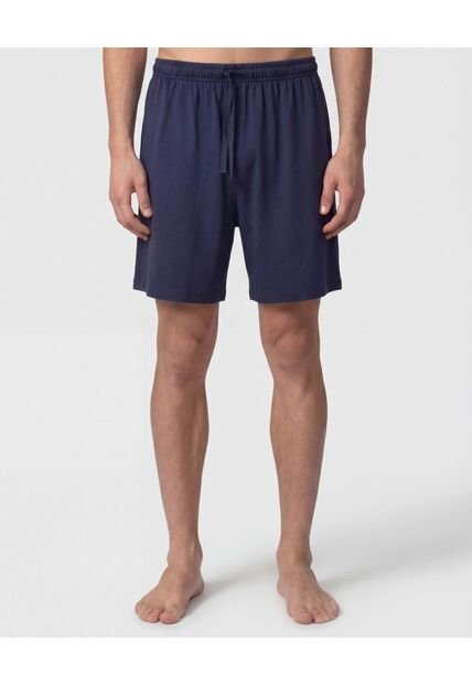 Pijama Unicolor Con Cuello Camisero   Para Hombre Azul Patprimo