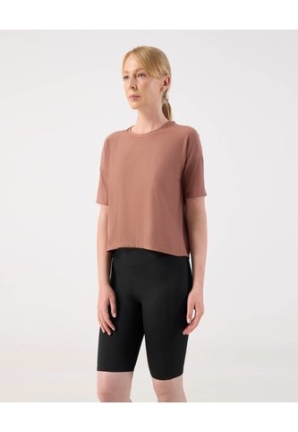 Camiseta Deportiva Boxy  Para Mujer Café Patprimo Patprimo