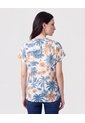 Blusa Manga Doblez Cuello Redondo   Para Mujer Azul Patprimo de Patprimo