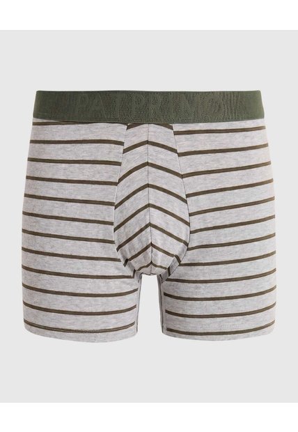 Bóxer Medio A Rayas  X1 Para Hombre Gris Patprimo