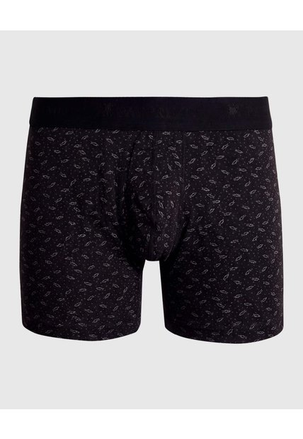 Bóxer Medio Estampado  X1 Para Hombre Negro Patprimo