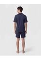 Pijama Unicolor Con Cuello Camisero   Para Hombre Azul Patprimo de Patprimo