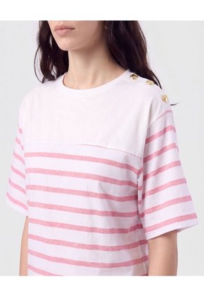 Blusa Con Botones En Hombro Para Mujer Rosa Patprimo