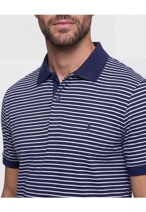 Polo  Manga Corta A Rayas  Para Hombre Azul Patprimo