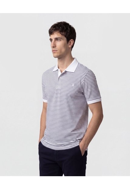 Polo Con Cuello En Contraste   Para Hombre Blanco Patprimo