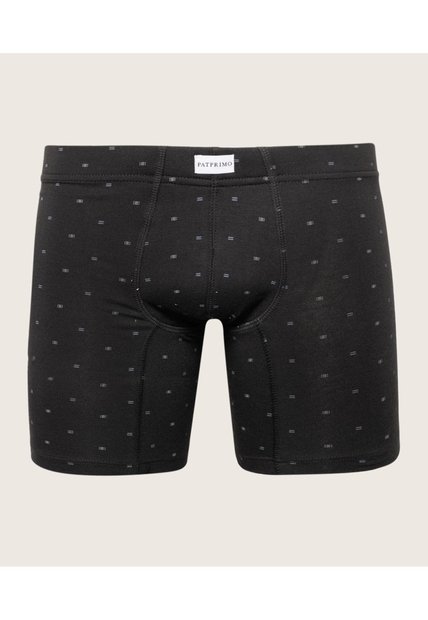 Boxer Con Realce En Copa Estampado En Algodón  X1 Para Hombre Negro Patprimo