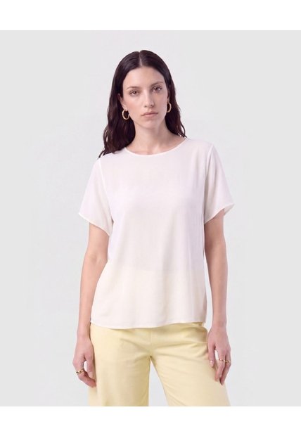 Blusa Cuello Redondo Caída Fluida   Para Mujer Rosa Patprimo