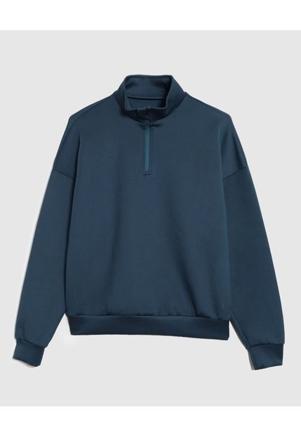 Buzo Unicolor Cuello Alto   Para Mujer Azul Patprimo