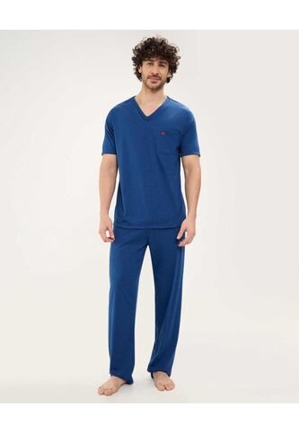 Conjunto De Pijama Con Pantalón  Para Hombre Azul Patprimo Patprimo