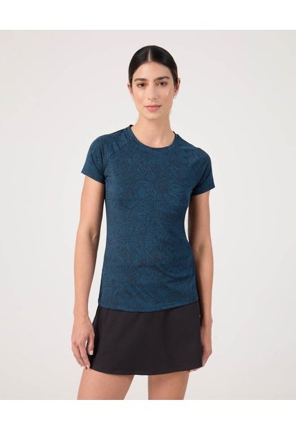 Camiseta Deportiva Estampada   Para Mujer Azul Patprimo