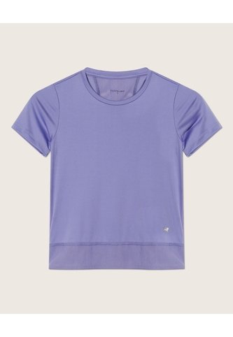 Camiseta Con Detalle De Tul Para Niña  Infantil Niña Azul Patprimo Patprimo