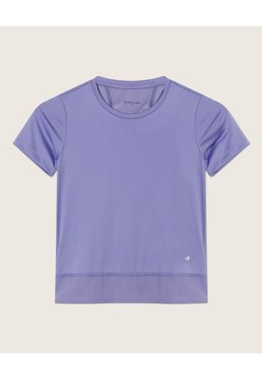 Camiseta Con Detalle De Tul Para Niña Infantil Niña Azul Patprimo