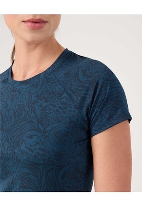 Camiseta Deportiva Estampada Para Mujer Azul Patprimo