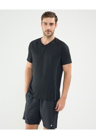 Camiseta Deportiva Cuello En V  Para Hombre Negro Patprimo Patprimo