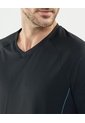 Camiseta Deportiva Cuello En V  Para Hombre Negro Patprimo de Patprimo