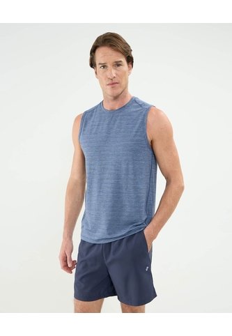 Camiseta Deportiva Jaspeada  Para Hombre Azul Patprimo Patprimo