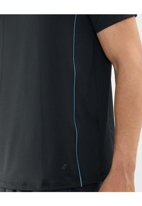 Camiseta Deportiva Cuello En V  Para Hombre Negro Patprimo