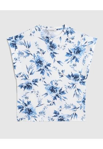 Camiseta  Para Mujer Manga Corta Cuello Redondo Color Azul Marca Patprimo #30093872 Patprimo