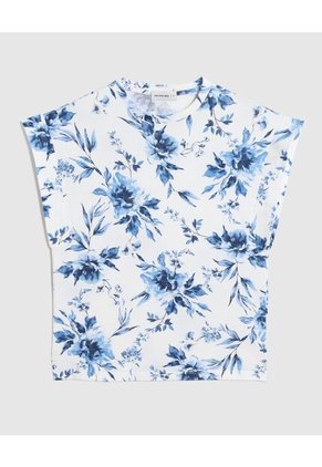 Camiseta  Para Mujer Manga Corta Cuello Redondo Color Azul Marca Patprimo #30093872