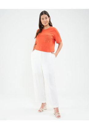 Camiseta Para Mujer Manga Corta Color Naranja Marca Patprimo #14091393